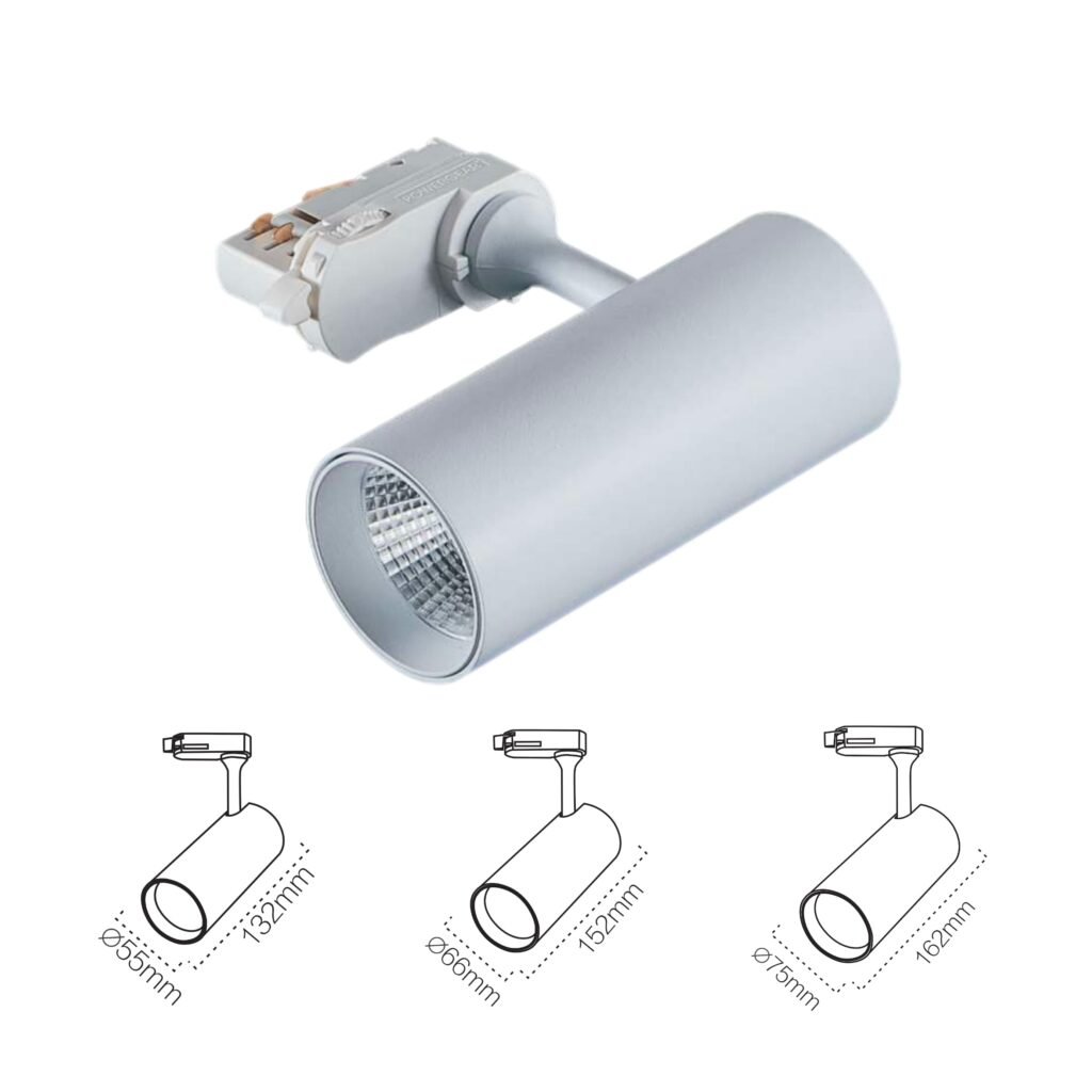 Size of Slim COB LED Track Light with Internal Driver