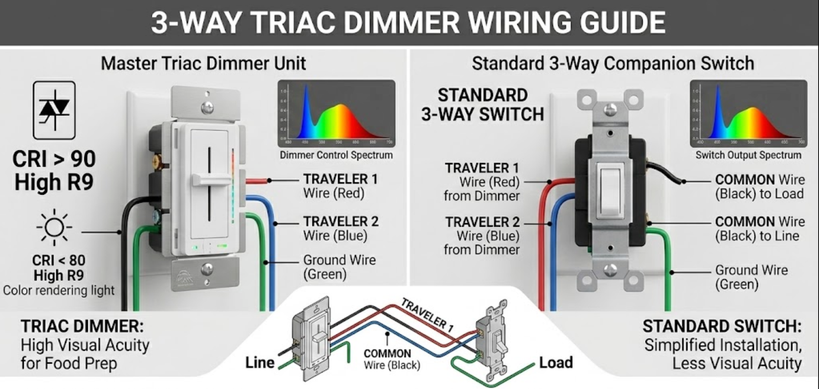 How Do You Wire a Triac Dimmer with a 3-Way Switch Setup?