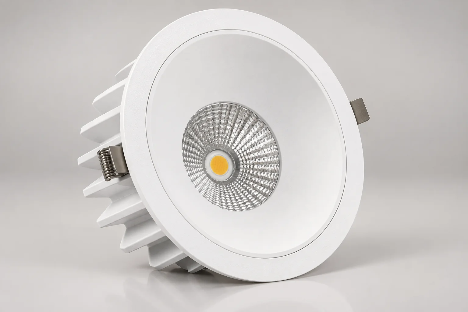 GT Series commercial COB downlight with a deep matte white reflector and die-cast heat sink