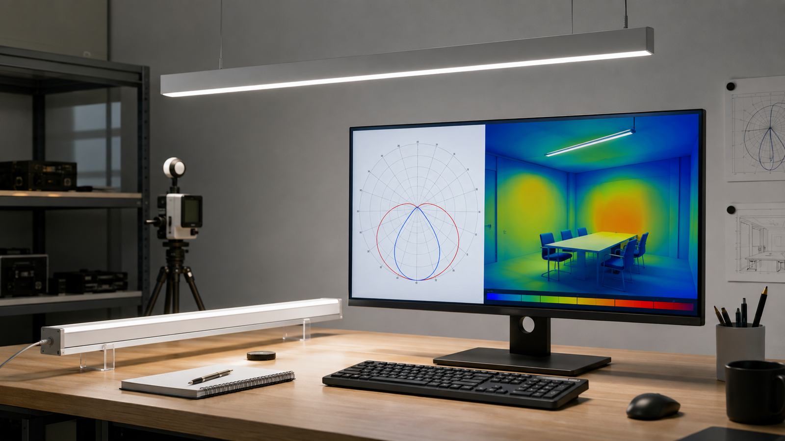 IES and LDT photometric analysis for an LED linear light