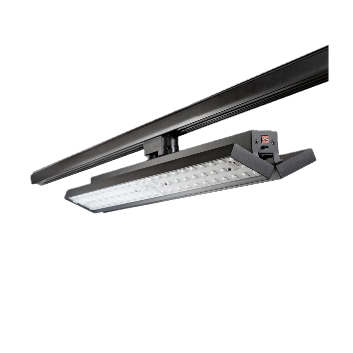 Lowcarbon adjustable dual-panel LED track light with one panel raised