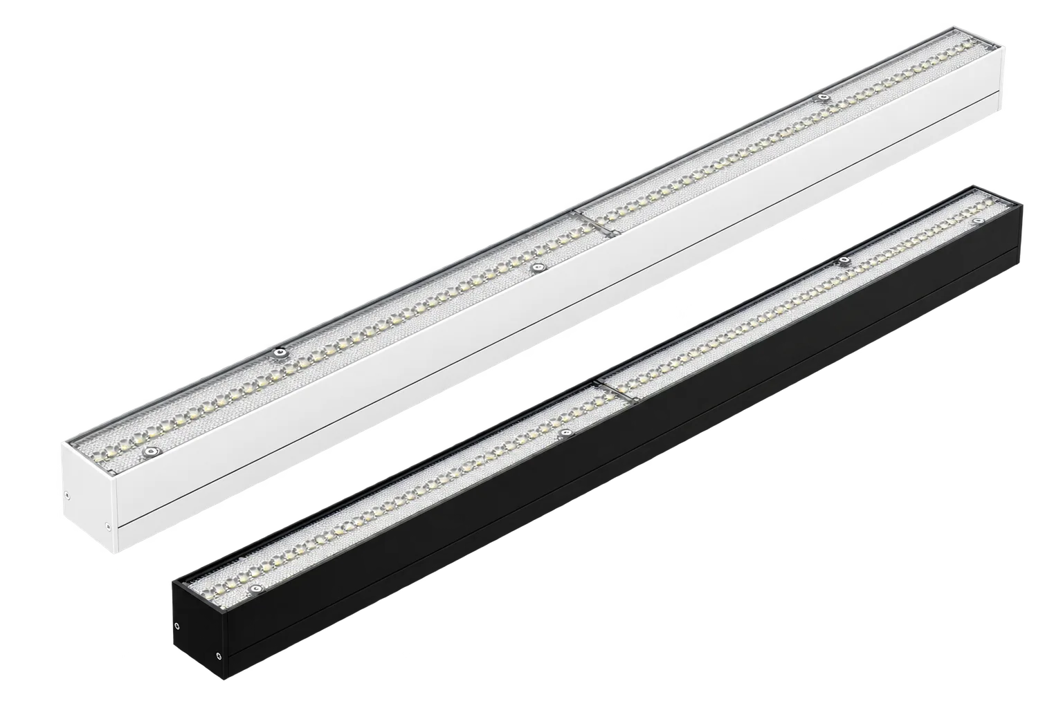 Black and white linkable LED linear lighting fixtures